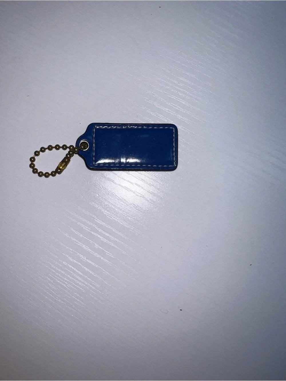 Coach Blue Leather Bag Tag